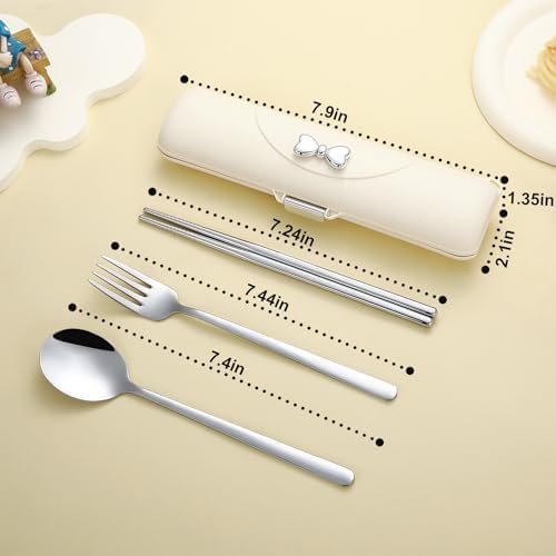DEVICO Travel Silverware Set with Case,Portable Lunch Utensils Set for Work - Image 6