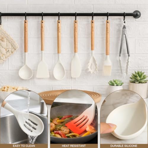 Housewarming Gifts for New Home, Closing Gifts for Home Buyers,New Home Gift Basket with Cotton Rope Basket, Bamboo Cutting Board, Coffee Cups,12PCS Silicone Kitchen Utensils Set & Candle - Image 3