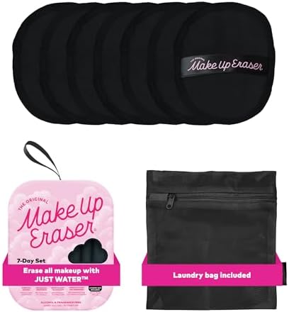The Original MakeUp Eraser 7-Day Set, Erase All Makeup With Just Water, Including Waterproof Mascara, Eyeliner, Foundation, Lipstick, Sunscreen, and More! Chic Black, 7ct. by Unknown