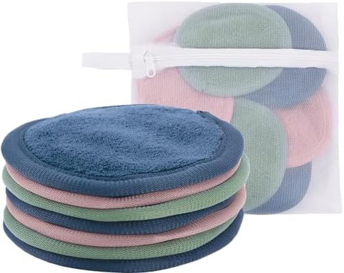S&T INC. Makeup Remove Wipes, 7 Pack + Bag, 4" Diameter, Assorted Colors by STINC
