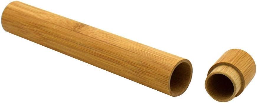 1 PC Bamboo Toothbrush Tube Case Holder Travel Camping Bathroom Accessory Toothbrushes Accessories Toothbrush Travel Containers by Unknown