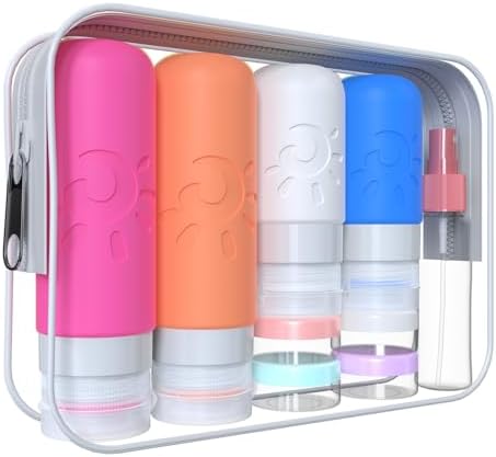 Zafit 18 Pack travel Bottles for Toiletries, TSA Approved Silicone Travel Containers Leak Proof Refillable Travel Accessories for Shampoo Conditioner Lotion Body Wash(Multicolored D) by ZAFIT