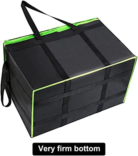 2 Pack XXXL-Large Insulated Grocery Shopping Bags, Green, Reusable Bag,Thermal Zipper,Collapsible,Tote,Cooler,Food Transport hot and Cold,for instacart,Camping,Recycled Material delivery Groceries, - Image 3