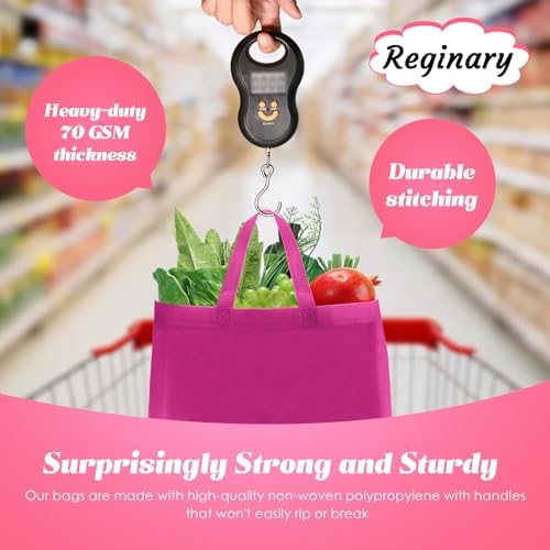 Reginary 100 PCS Non Woven Tote Bags Bulk,Rose Pink - Image 6