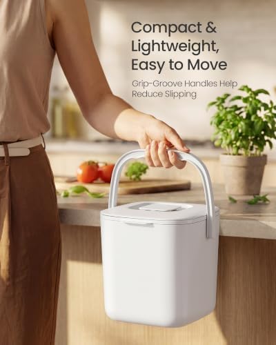 SONGMICS Compost Bin for Kitchen Counter, Plastic, 1-Gallon (4 L) - Image 6