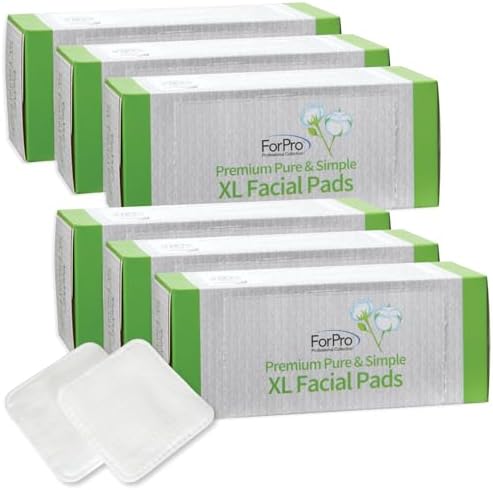ForPro Pure & Simple XL Facial Pads, 360ct, 3"x3", Vegan & Cruelty-Free by ForProProfessionalCollection