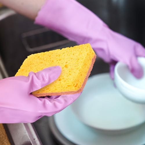 Uonlytech Natural Sisal Scrub Cloth 6pcs 2.0cm Thick Cellulose Cotton Dish Sponges Multi-Function Kitchen Cleaning Supplies for Wok and Dishwashing - Image 5