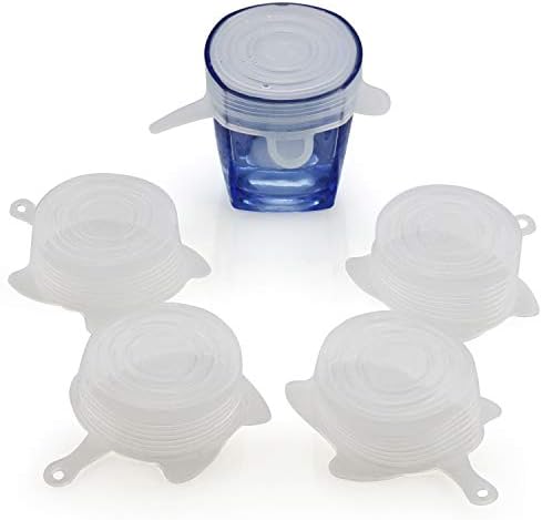 Small Silicone Stretch Lids 5 Pack of 2.5 inch Reusable Stretch Cover, Silicone Stretch and Seal Lids Fit for 2.6 to 3.4 inch Can Cup Regular and Wide Mouth Mason Jar by Ulrolc