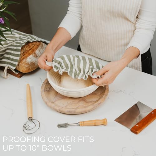 Beautiful Linen Bread Bag Set & Proofing Cover for Homemade Sourdough - Image 6