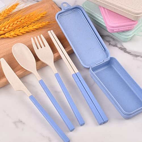 Reusable Travel Utensils Set with Case, 5 Sets Collapsible Cutlery - Image 3