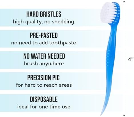 Bulk 36-Pack Mini Toothbrush Set - Prepasted, Hard Bristles with Individually Wrapped Disposable Toothbrush - Image 2
