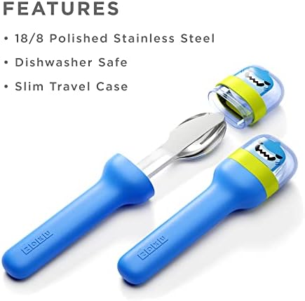 ZOKU Kids Pocket Utensil Set, Shark - Stainless Steel Fork, Knife, and Spoon in Case - Portable Design for Travel, School, Picnics, Camping and Outdoor Home Use - Image 2