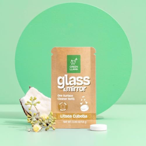 Green Llama Window and Glass Refill 3-Pack - Certified Compostable Packaging, Natural Cleaning Solution for Windows and Glass - Eco-Friendly and Sustainable - Image 2