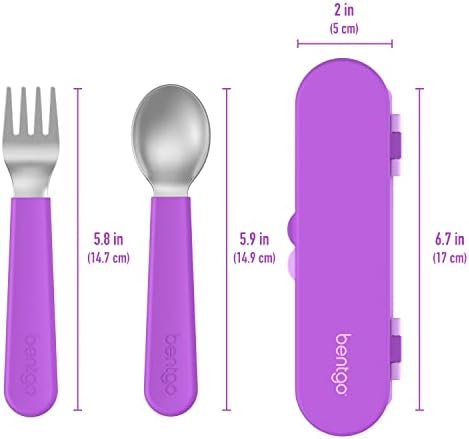 Bentgo Kids Plastic Utensil Set with Fork, Spoon, & Storage Case - Image 5