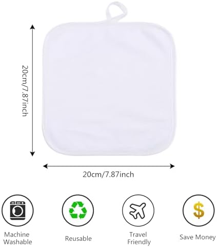 SINLAND Microfiber Facial Cloths Fast Drying Washcloth 8inch x 8inch Absorbent Face Wash Cloth Soft Makeup Remover Cloths - Image 2
