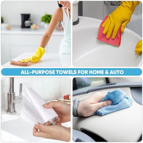 AIDEA Microfiber Cleaning Cloth-165 Sheets 3 Roll,Cleaning Rags 11×9" Brown - Image 5