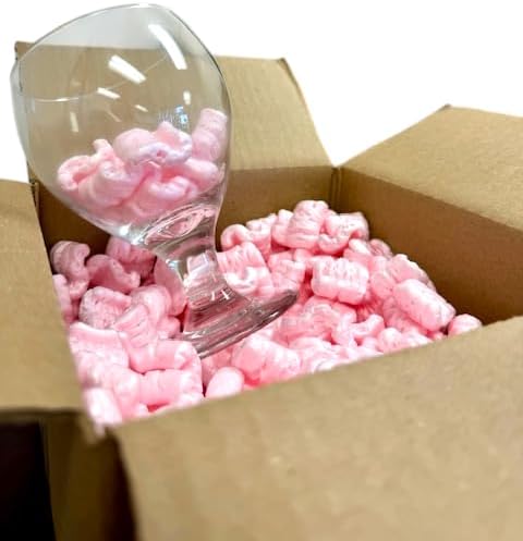 Bubblefast! Brand 21 cu. ft. (135 gallons) Pink Anti Static Packing Peanuts Popcorn (3.5 cu. ft x 6 Bags)