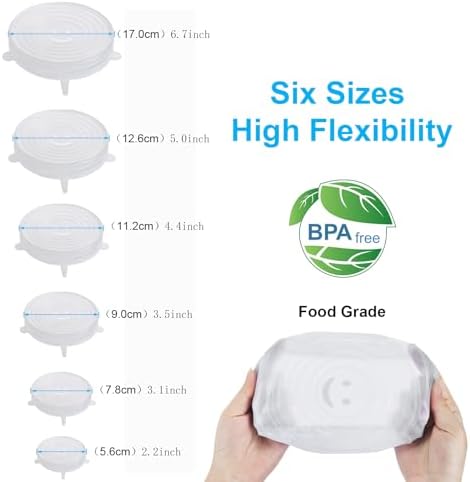6PCS Silicone Stretch Lids, Six Sizes of Bowl Cover - Image 2