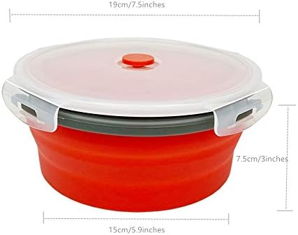 CARTINTS 1200ml Large Collapsible Food Containers Silicone Lunch Containers Silicone Leftover Food Containers, Ideal for Camping Travel, 3Pack - Image 4