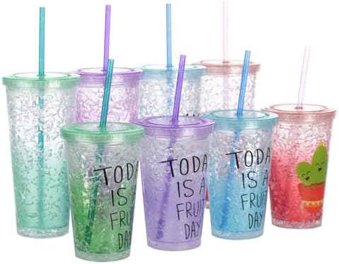 Dakoufish 11 inch glitter clear 12 piece reusable straw replacement plastic straw for 16 oz 18oz 20 oz 24 oz 30 oz yeti,stanley,tumblers starbucks straws plus one cleaning brush (6 color,11 inch) - Image 5