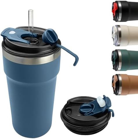 SPLMIFA Travel Coffee Mugs Leak-Proof, Reusable Coffee Cups with Lids, Stainless Steel Vacuum Insulated Coffee Tumblers, Thermal Insulation Cups for Men and Women Hot & Cold Drinks(4th-Blue, 16OZ) by SPLMIFA