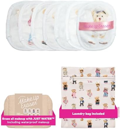 The Original MakeUp Eraser 7-Day Set, Erase All Makeup with Just Water, Including Waterproof Mascara, Eyeliner, Foundation, Lipstick, Sunscreen, and More! Teddy, 7ct. by MakeupEraser