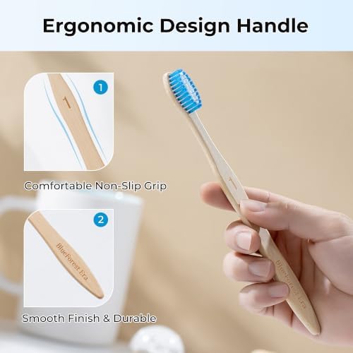 Bamboo Toothbrushes, Plant-Based Soft & Medium 20 Pack - Image 4