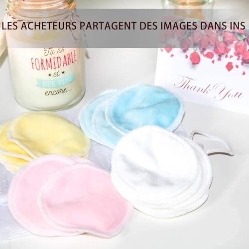 Reusable Makeup Remover Pads (24 Pack) with 2 Bags for Laundry & Storage, Reusable Bamboo Cotton Rounds, Eco-Friendly Reusable Cotton Pads for All Skin Types - Image 7