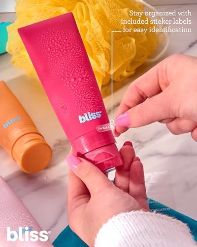 Bliss Travel Bottles Set TSA Approved Leak-Free Refillable Toiletries - Image 5