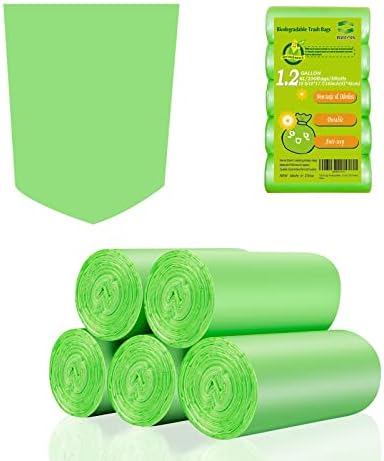 Mini Trash Bags, Inwaysin 1.2 Gallon Trash Bags, Small Bin Bags, 6L, 100Bags, Clear Green… by Inwaysin
