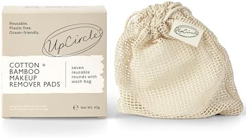 UpCircle Reusable Luxury Makeup Remover Cotton Pads - 7 Triple-Layer Hemp to Remove Waterproof Mascara with Washable Laundry Bag - Eco Friendly Sustainable Zero Waste Cleansing Rounds by UpCircleBeauty