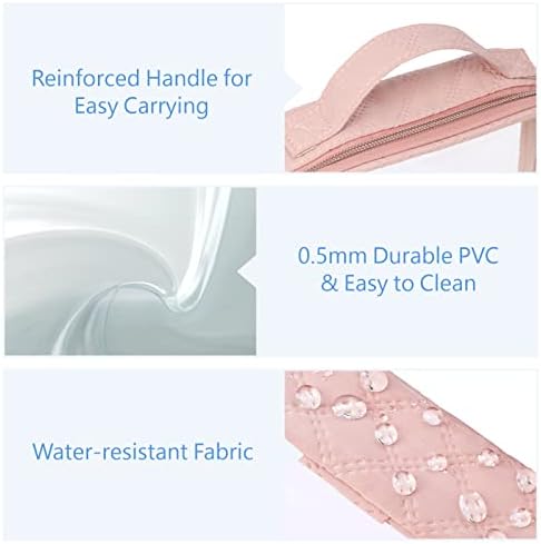 PACKISM Clear Makeup Bag Travel - TSA Approved Toiletry Bag, 2 Pack Pink - Image 6