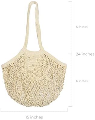 Cotton Mesh Onion Storage Bags - 100% Cotton, Reusable, and Washable Mesh Grocery Bags for Storing Garlic and Root Vegetables - Image 3