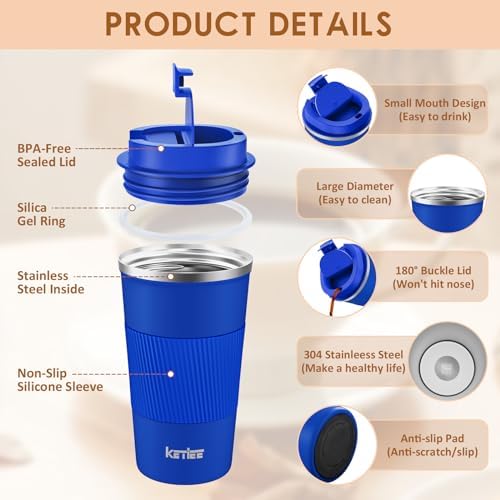 KETIEE Travel Coffee Mug 12oz: Insulated Travel Mug with Leakproof Lid - Image 3