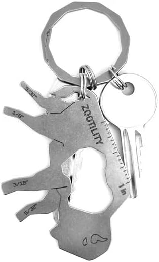 Keychain Multi-Tool | Zootility Tools | Allen Keys, Wrenches, Screwdrivers, Bottle Opener, and MORE. Stainless Steel, MADE IN USA (Buffalo Bit™ 7-in-1)