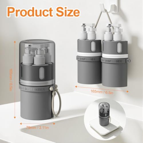 YOTIME 4 in 1 Travel Dispenser Bottle, Refillable Toiletries Container Set - Image 2
