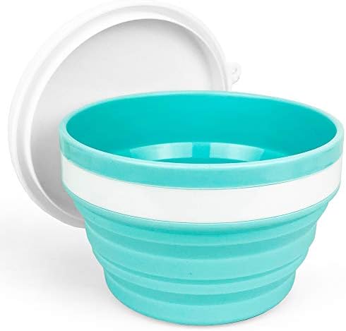 CARTINTS 950ml Collapsible Bowls-Silicone Food Storage Containers-Prep/Storage Bowls with Lids-Silicone Lunch Containers, Ideal for Travel and Camping (Blue) by CARTINTS