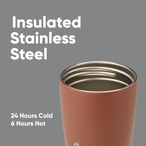 Owala SmoothSip Slider Insulated Stainless Steel Coffee Tumbler, Reusable Iced Coffee Cup, Hot Coffee Travel Mug, BPA Free 12 oz, Grey/Brown (Cozy Cocoa) (Pack of 8) - Image 4