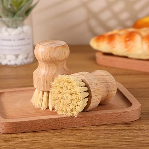 Nuenen 12 Packs Bamboo Dish Scrub Brush Set Sisal Kitchen - Image 2