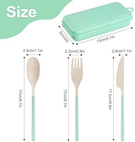 Reusable Travel Utensils Set with Case, 4 Sets Collapsible Cutlery - Image 2