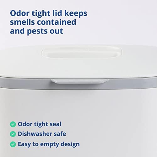 Blue Ginkgo Kitchen Compost Bin, 5L Countertop Compost Bin, White - Image 4