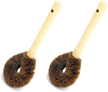 Natural Coconut Fiber Dish Scrub Brush, 2 PCS by Riverbyland