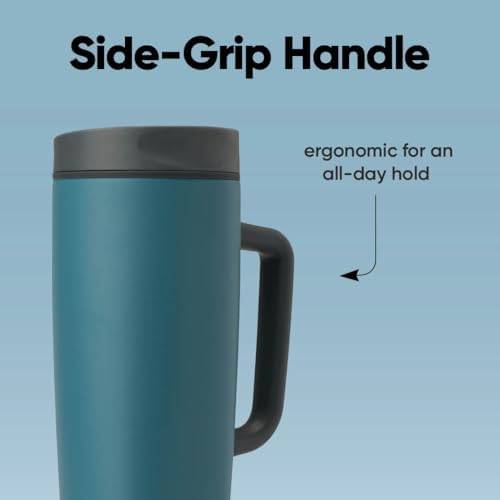 Owala SmoothSip Slider Stainless Steel Insulated Travel Mug with Handle, 100% Leak Proof, For Hot and Cold Drinks, Travel Friendly with Sliding Lock Lid, 24 oz, BPA Free, Leak Proof, High Dive - Image 5