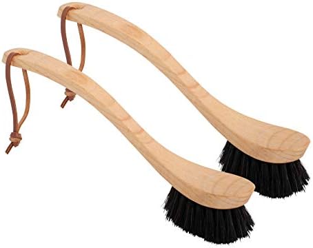 Redecker Dish Brush Set, Horsehair, Curved Handle, 2 Pack – Wrap-Around Design for Delicate Cleaning, Made in Germany by Redecker