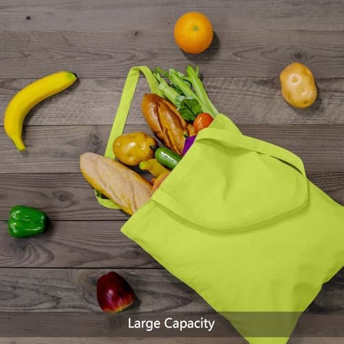 TOPDesign 24-Pack Economical 16"x15" Apple Green Cotton Tote Bag, Lightweight Medium Reusable Grocery Shopping Cloth Bags, Suitable for DIY, Advertising, Promotion, Gift, Activity - Image 5