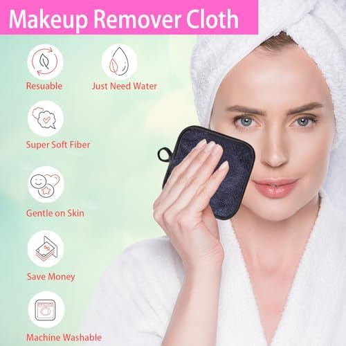 Makeup Remover Cloths Face Pads Reusable Microfiber Facial Cleansing Cloths - Image 3