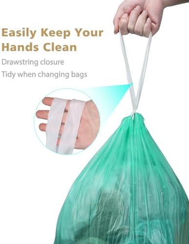 Small Compost Bags 1.2 Gallon 125 Count, AYOTEE Drawstring Mini Trash Bag, Strong Compostable Trash Bags Small Bathroom Trash Bags for Home Kitchen Office Fit 4.5-5 Liter Trash Can, 1-1.5 Gal - Image 4