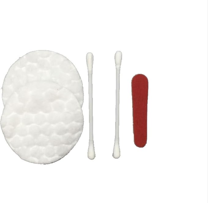 ECO amenities Cotton Rounds Travel Set - Individually Wrapped Cotton Swabs - Disposable Nail File Kit - Bulk Hotel Vanity Kit - 500-Piece Set, White