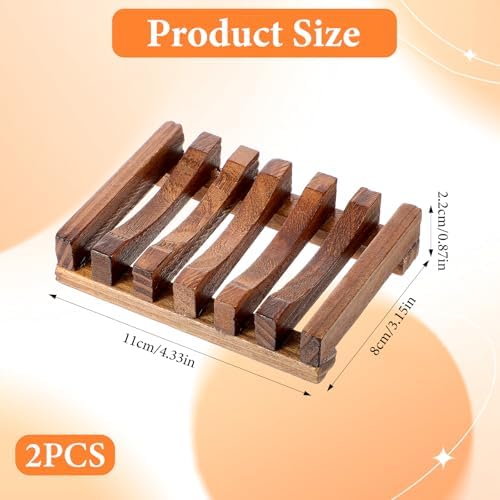 TIESOME 2 Pack Teak Soap Dish, Wooden Soap Holder, Natural Teak - Image 4