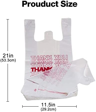 TashiBox Shopping Bags/Thank You Bags/Reusable and Disposable Grocery Bag - Measures 11.5"" X 6.25"" X 21"", 15mic, 0.6 Mil (308)", transparent (Bag-308) (Pack of 2) - Image 3